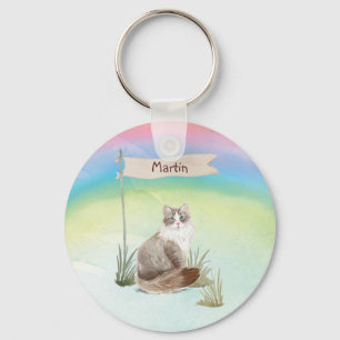 Llavero Custom Name Siberian Cat Pet