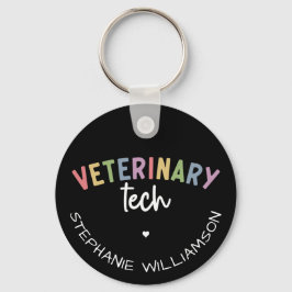 Llavero Custom Name Veterinary Tech | Técnico de Vet