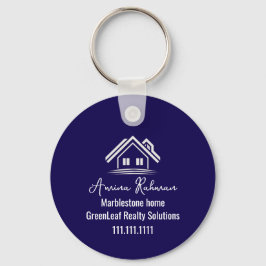 Llavero Custom Navy Blue Real Estate Realtor Keychains
