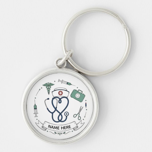 Llavero Custom Nurse Name Keychain | Medical Appreciation  (Frente)