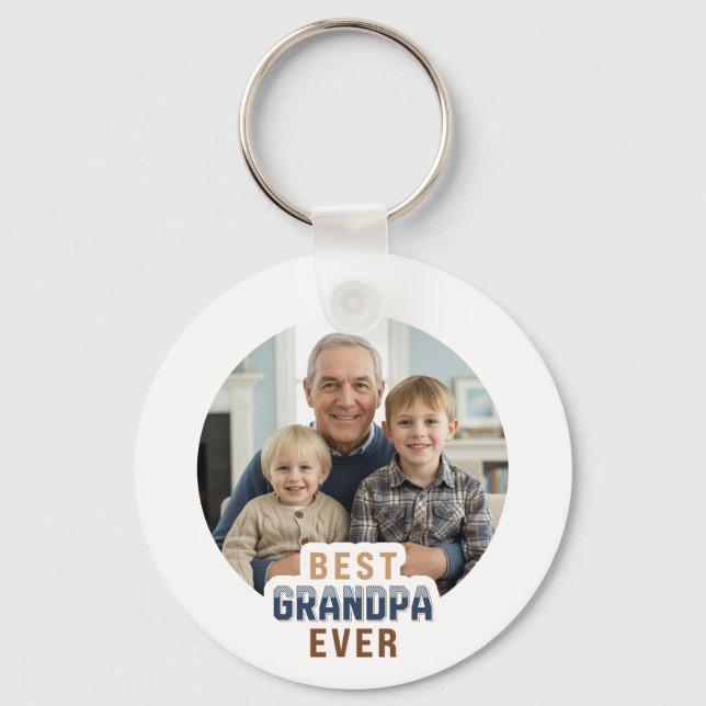 Llavero Custom Photo Best Grandpa Ever (Anverso)
