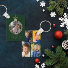 Llavero custom photo collage Merry Christmas bauble