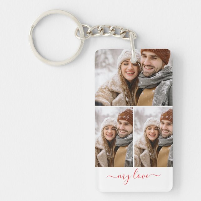 Llavero Custom Photo Collage My Love Keychain (Frente)