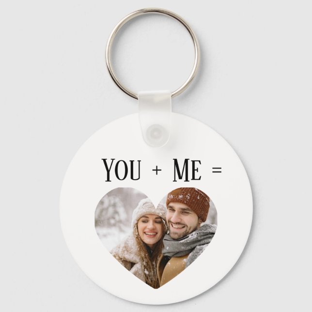 Llavero Custom Photo Couple Love Heart Keychain (Anverso)