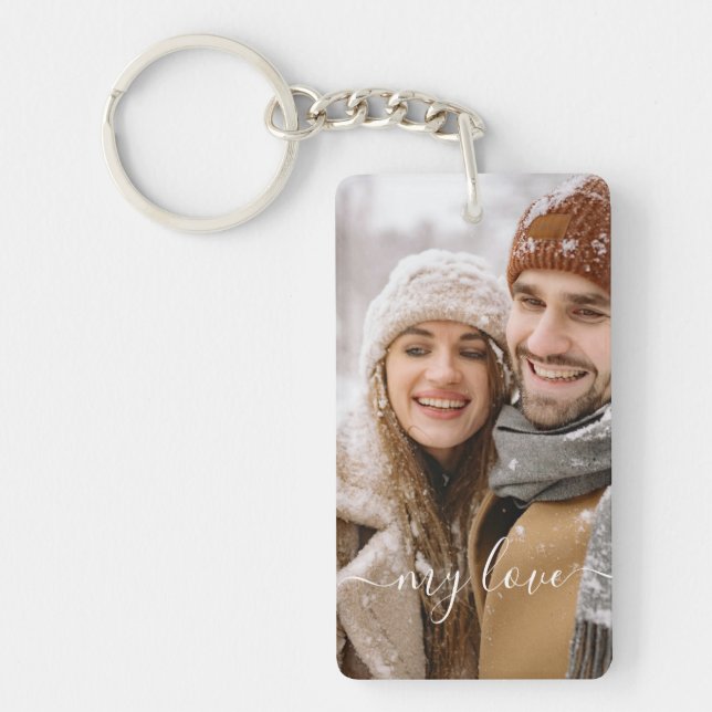 Llavero Custom Photo Couple My Love Keychain (Frente)