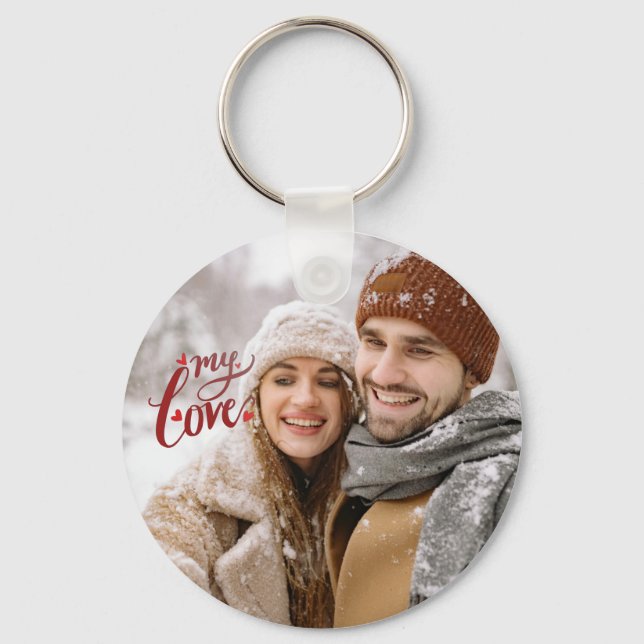 Llavero Custom Photo Couple My Love Keychain (Anverso)