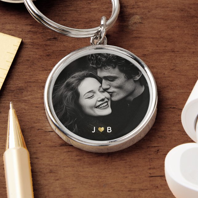 Llavero Custom Photo Initial Heart Monogram Couples Gift (Subido por el creador)