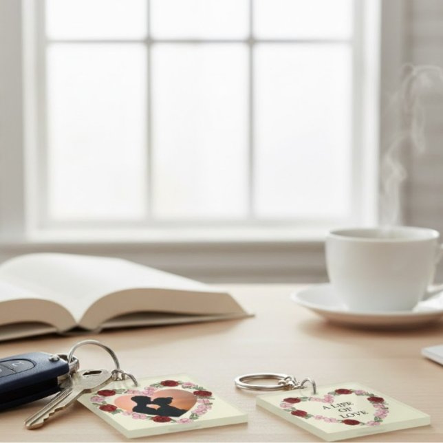 Llavero Custom Photo & Message Double-Sided Rose Heart Key (Subido por el creador)