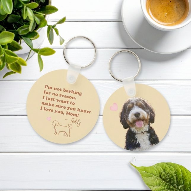 Llavero Custom Photo & Name Bernedoodle Mom Keychain Gift (Subido por el creador)