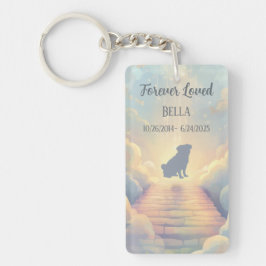 Llavero Custom Pug Memorial Acrylic Keychain with QR