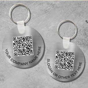 Llavero Custom QR Code Promotional Silver