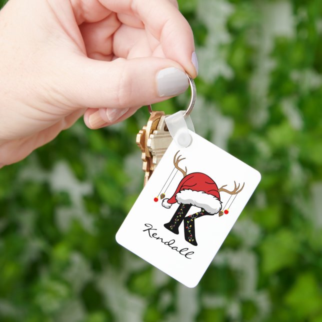 Llavero Custom Santa Monogram Bulk Keychain for Employees (Mano)