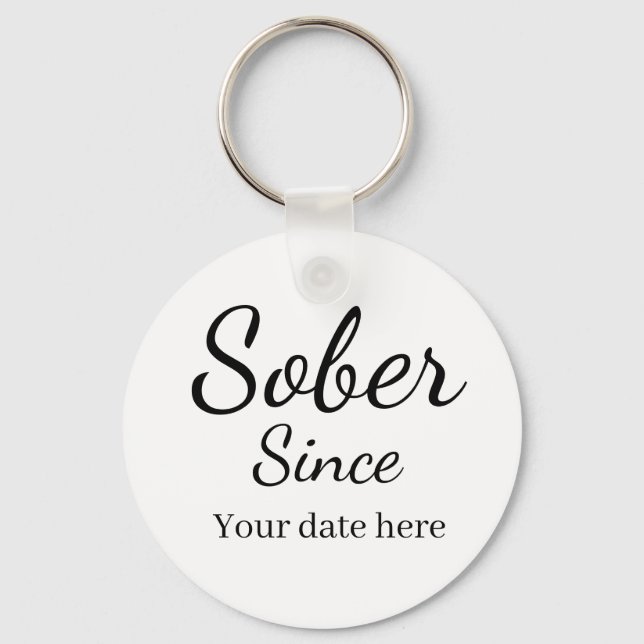 Llavero Custom “Sober Since” Keychain - Sobriety Date  (Anverso)