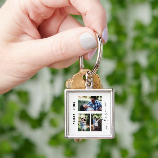 Llavero Custom Square Photo Keychain - Your Text Here Gift (Mano)