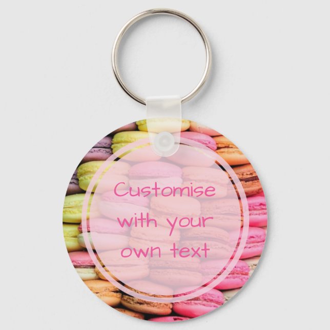 Llavero Custom Text Quirky Macaroons (Anverso)