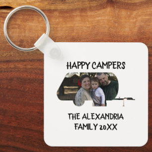 Llavero Custom trailer caravan family photo happy campers