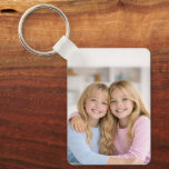 Llavero Custom Two Photo Double Sided Aluminium<br><div class="desc">Custom two photo double sided keychain personalize by replacing the both sample/placeholder photos with your own photos.</div>