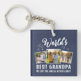 Llavero Custom World's Best Grandpa 3 Photo 
