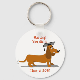Llavero Customizable Dachshund Dog Graduation Template