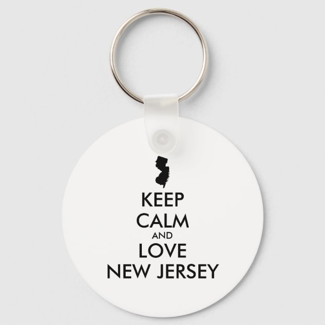 Llavero Customizable KEEP CALM and LOVE NEW JERSEY (Anverso)