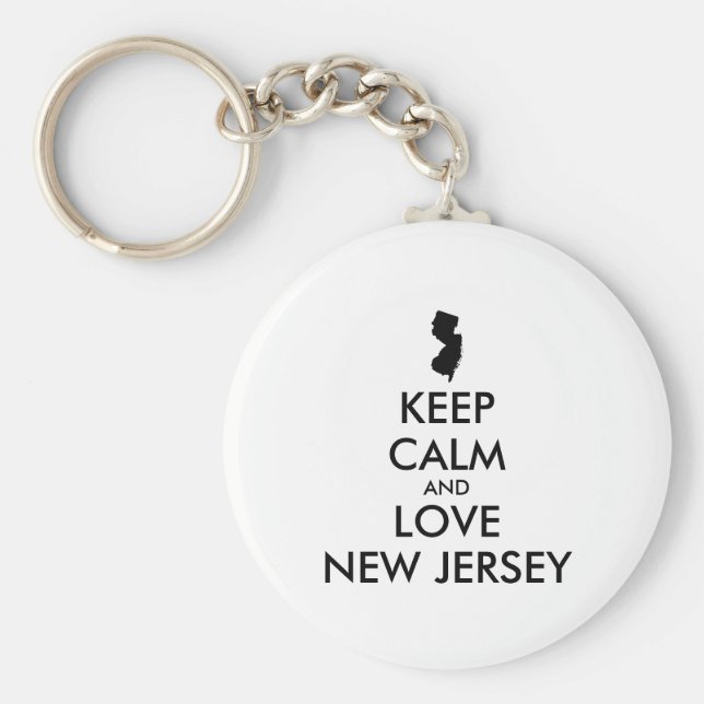 Llavero Customizable KEEP CALM and LOVE NEW JERSEY (Frente)
