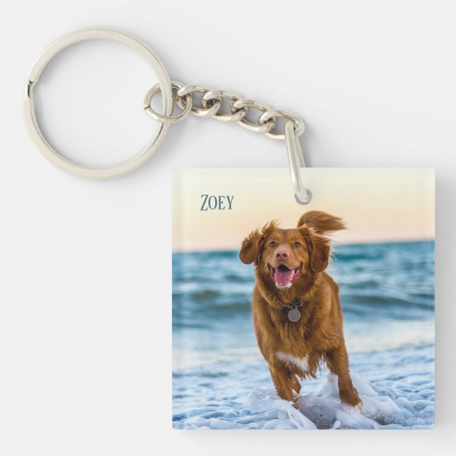 Llavero Customizable Pet Photo Gift Pet Parents Dog Moms  (Frente)