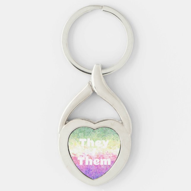 Llavero Customizable Pronoun Genderdoe Pride Flag      (Anverso)