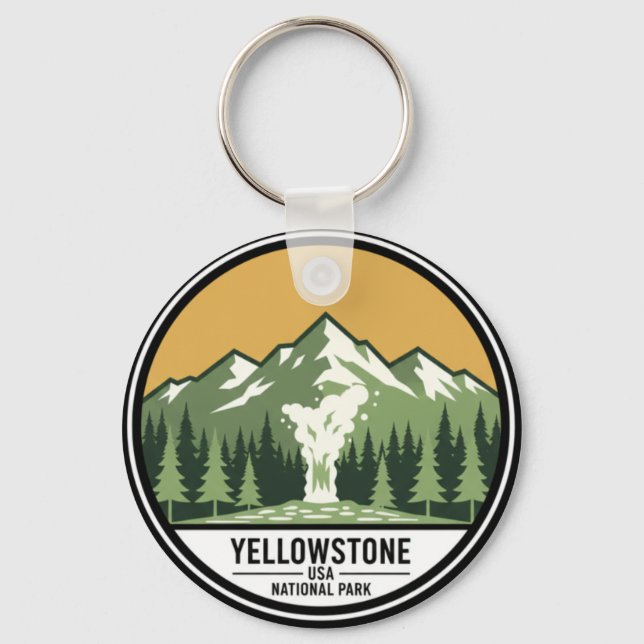 Llavero Customizable Yellowstone National Park Keychain (Anverso)