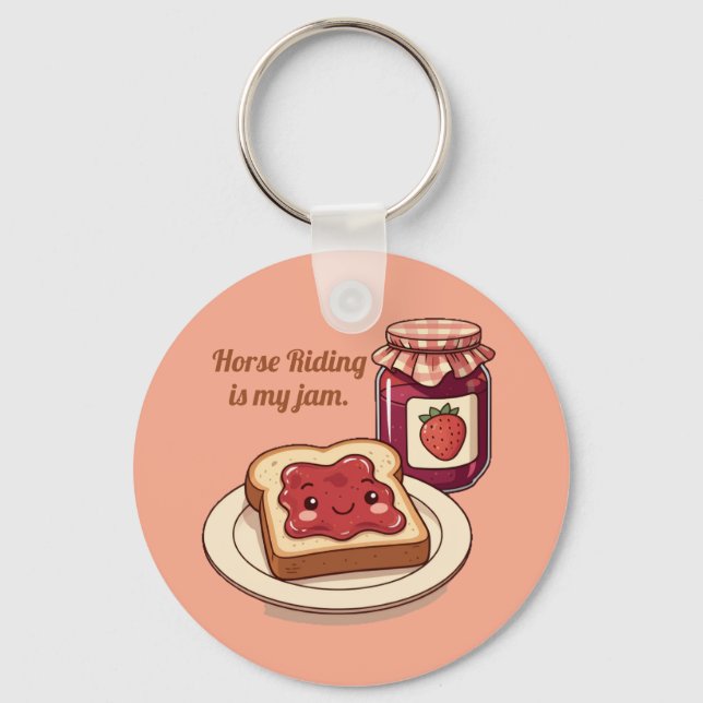 Llavero [Customize] is my jam - cute jam and toast cartoon (Anverso)