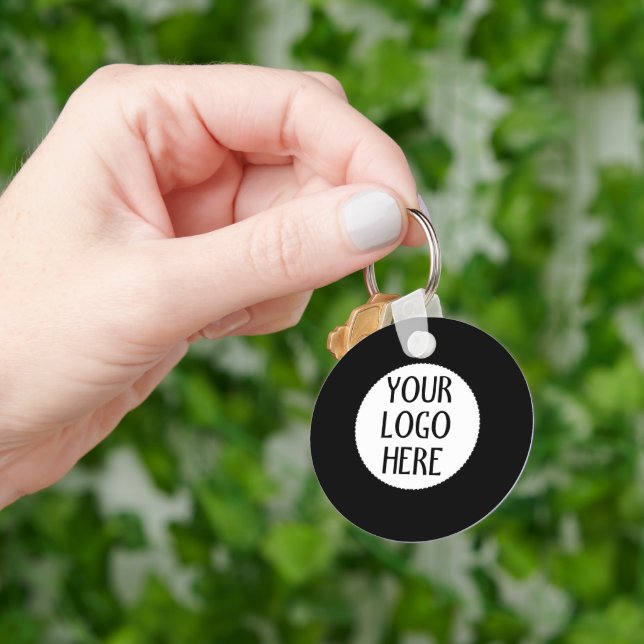 Llavero Customize Your Black White company logo (Mano)