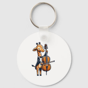 Llavero Cuta jirafa tocando música Cello Giraffes