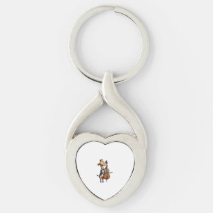 Llavero Cuta jirafa tocando música Cello Giraffes