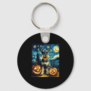 Llavero Cuta miniatura Schnauzer Dog Halloween Jack O Lant