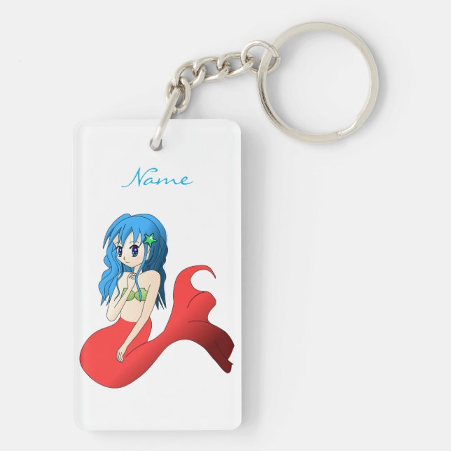 Llavero Cuta sirena de cabello azul Thunder_Cove (Atrás)