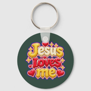 Llavero Cute 3D Jesús Me Ama Letras Burbuja Niños