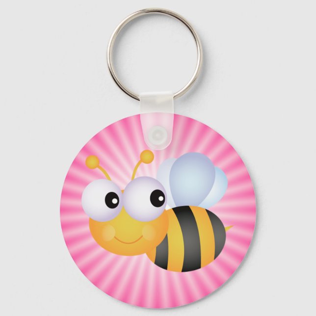 Llavero Cute Abeja; Rosa (Anverso)