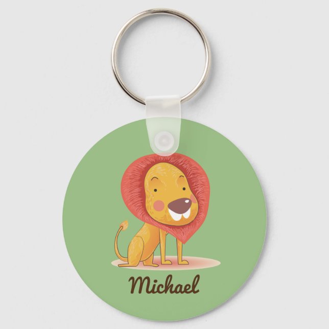 Llavero Cute Adorable León color personalizado personaliza (Anverso)