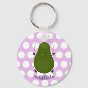 Llavero Cute aguacate salto cuerda personalizado ilustraci