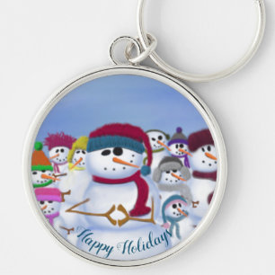 Llavero Cute and Whimsical Snowmen Keychain