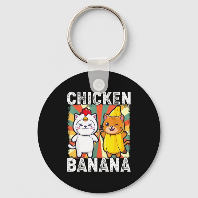 Llavero Cute Animals In Chicken And Banana Costumes Kawaii (Anverso)