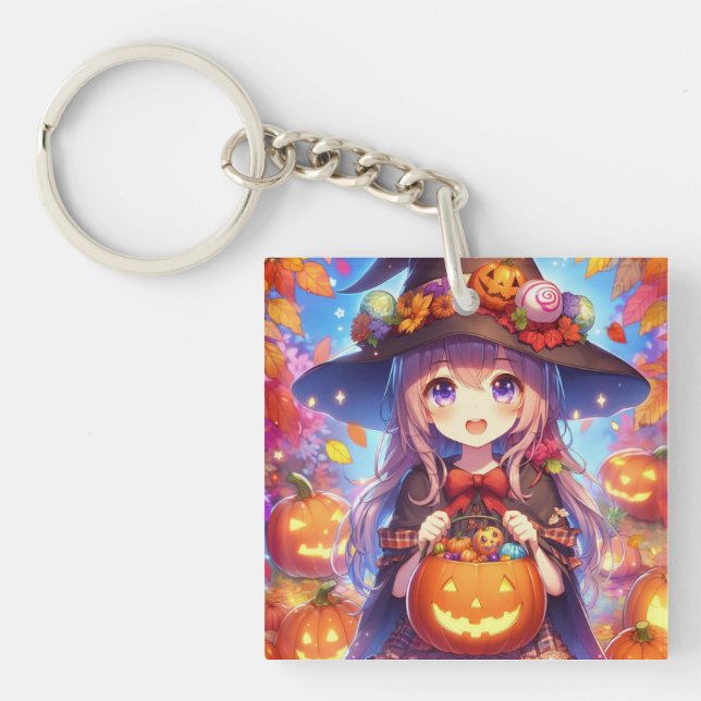 Llavero Cute Anime Halloween Witch (Frente)