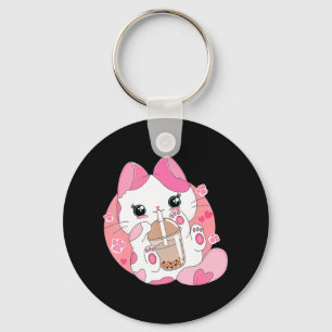 Llavero Cute Anime Kawaii Cat Boba Bubble Tea Chicas Costu
