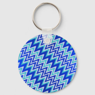 Llavero Cute aqua azul zigzag stripes iPhone estuche de ca