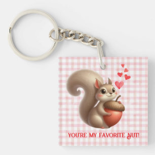 Llavero Cute ardilla divertida día de San Valentín