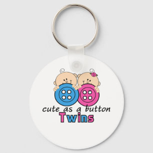 Llavero Cute As A Button Twin Girl & Boy