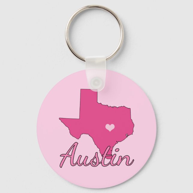 Llavero Cute Austin Texas Chica Pink (Anverso)