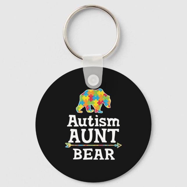 Llavero Cute Autism Awareness Aunt Bear (Anverso)