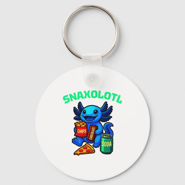 Llavero Cute Axolotl Funny Snaxolotl Snacks A Lot Axolotl  (Anverso)