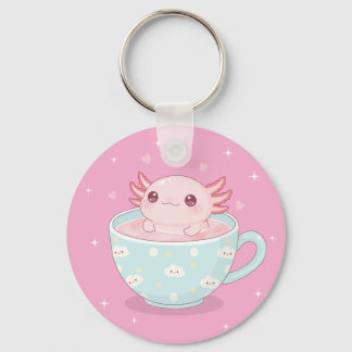 Llavero Cute axolotl in a cup