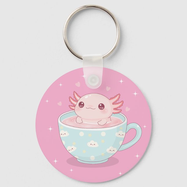 Llavero Cute axolotl in a cup (Anverso)